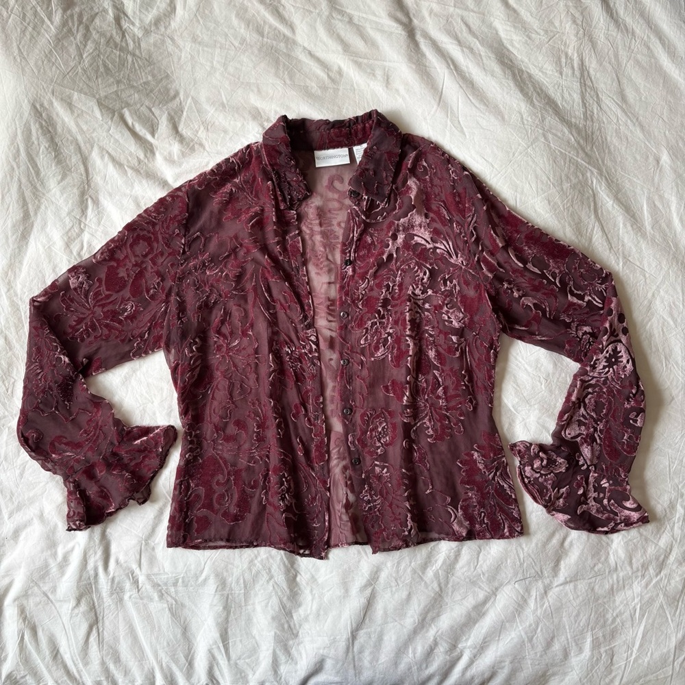 ❤️SOLD❤️ Vintage velvet blouse